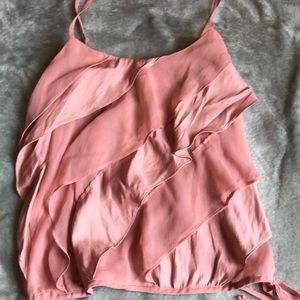 Blush ruffled tank